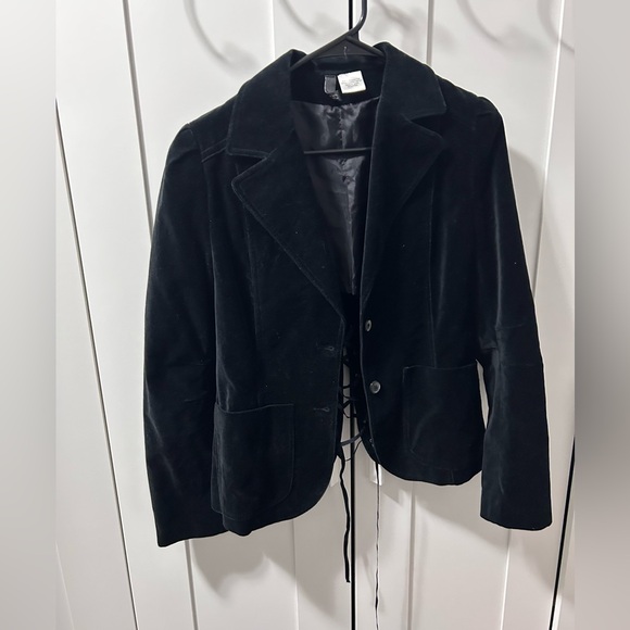 H&M Jackets & Blazers - Black Velvet Lace-Up Back Blazer